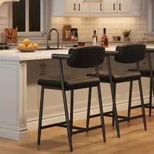 Load image into Gallery viewer, 26" Counter Height Bar Stools (Set of 2) with Arms, Black