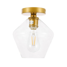 Load image into Gallery viewer, Gene 1 Light 8 inch Brass Flush Mount Ceiling Light