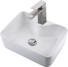 Load image into Gallery viewer, 16&quot; x 12&quot; Rectangle Bathroom Vessel Sink with Bathroom Faucet and Pop Up Drain