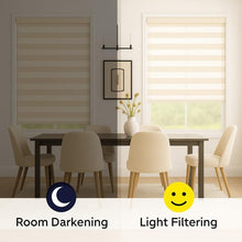 Load image into Gallery viewer, PineCrest Zebra Blinds for Indoor Windows Light Filtering Shade (White Color) (Height 78 inch) (Width 65 inch)