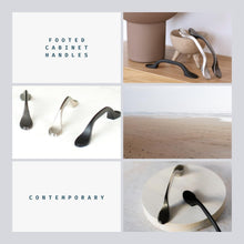 Load image into Gallery viewer, Hestia Hardware Zinc Cabinet Footed Handle - 3" Center to Center, 10 Pack (Satin Nickel)
