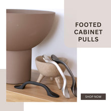 Load image into Gallery viewer, Hestia Hardware Zinc Cabinet Footed Handle - 3" Center to Center, 10 Pack (Satin Nickel)