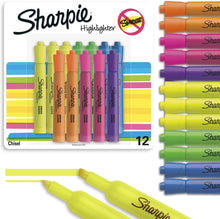 Load image into Gallery viewer, Sharpie Tank Highlighters 6 CASE PACK, Chisel Tip, Assorted Colours, 12 Count X 6 (72 TOTAL HIGHLIGHTERS)