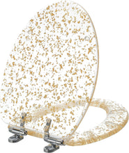 Load image into Gallery viewer, Heavy Duty Toilet Seat with Glitter Acrylic Gold Foil Finish 19&#39;&#39;