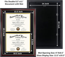 Load image into Gallery viewer, GraduationMall Double 8.5x11 Diploma Frame