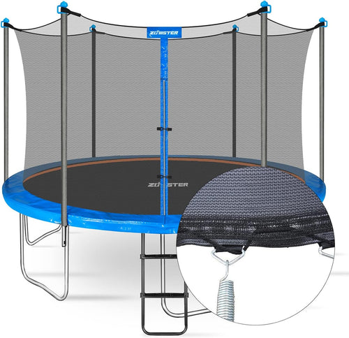 14FT Trampoline Enclosure Net with Universal Trampoline Replacement Enclosure Poles and Hardware