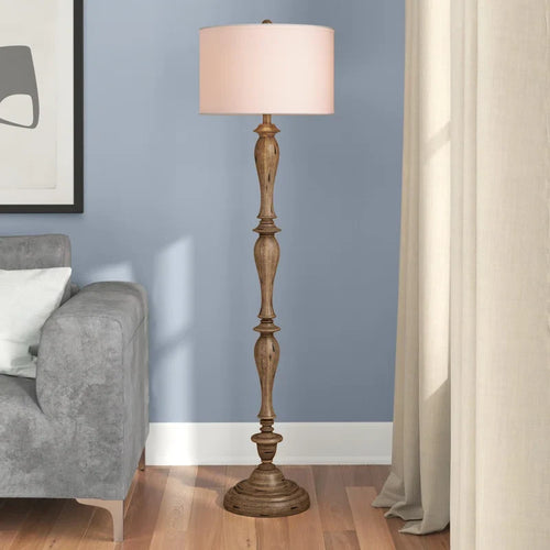 Ahmia 61.5'' Antique Cream Traditional Floor Lamp