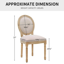 Load image into Gallery viewer, Amando Upholstered Side Chair King Louis Back Solid Wood Dining Chairs (Set of 2)