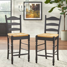 Load image into Gallery viewer, Amasya 24" Counter Stool (Set of 2), Black/Natural seat