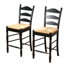 Load image into Gallery viewer, Amasya 24" Counter Stool (Set of 2), Black/Natural seat