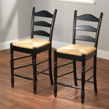 Load image into Gallery viewer, Amasya 24" Counter Stool (Set of 2), Black/Natural seat