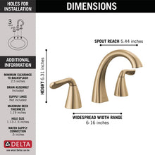 Load image into Gallery viewer, Champagne Bronze Arvo Widespread Bathroom Faucet 3 Hole, 2-handle Bathroom Sink Faucet with Drain Assembly (Part number: 35840LF-CZ)