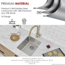 Load image into Gallery viewer, Builder Stylish Morella Dual-Mount 15" Stainless Steel Single Bowl Kitchen Sink S-405T