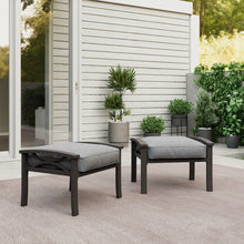 Load image into Gallery viewer, Dorisann Iron Outdoor Ottoman with Cushion (Set of 2)