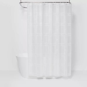 Grid Shower Curtain White - Room Essentials™