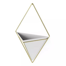 Load image into Gallery viewer, Trigg Wall Display Planter White/Brass - Umbra