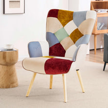 Load image into Gallery viewer, Heidegard Accent Chair Modern High Back Arm Chair, Colourful Patchwork Reading Chairs for Bedroom