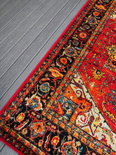 Load image into Gallery viewer, 6'7" x 9'6" Bratton loomed Red/Black/Orange/Lime/Teal oriental rug