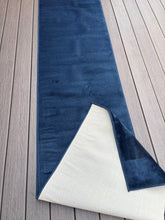 Load image into Gallery viewer, 2'6" x 10' Custom Size Runner Rug Solid Colour Navy Blue Medium Pile Slip Resistant by Feet, Navy