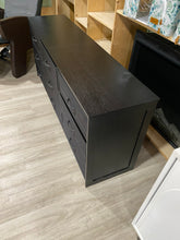 Load image into Gallery viewer, 9 Drawer Black Dresser/TV Stand for 65 Inch TV, Wooden Top Side