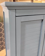 Load image into Gallery viewer, 63" Benicio Freestanding Linen Accent Tower Cabinet with Faux Louvred Doors and Adjustable Shelf