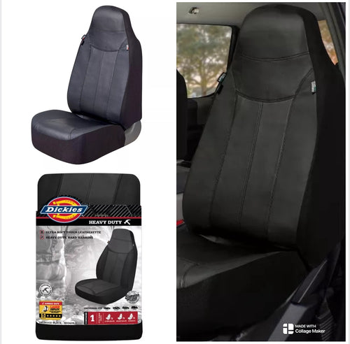 Dickies Single Selwood Leatherette Seatcover Automotive Interior Covers and Pads Black
