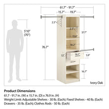 Load image into Gallery viewer, Kelly 61.7'' - 91.7'' Closet System