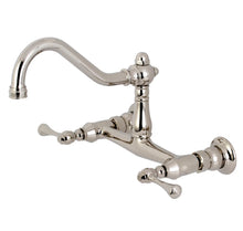 Load image into Gallery viewer, Kingston Brass Vintage Two-Handle 2-Hole Wall Mount Bathroom Faucet KS3246BL