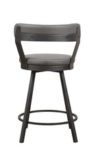 Load image into Gallery viewer, Laub Swivel Upholstered Counter Stools with Metal Frame (Set of 2), grey
