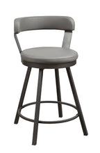 Load image into Gallery viewer, Laub Swivel Upholstered Counter Stools with Metal Frame (Set of 2), grey
