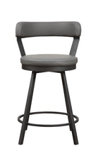 Load image into Gallery viewer, Laub Swivel Upholstered Counter Stools with Metal Frame (Set of 2), grey