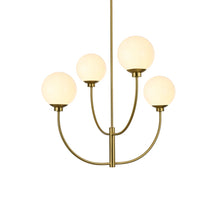 Load image into Gallery viewer, Kyle 4 - Light Dimmable Modern Linear Chandelier, Satin Gold