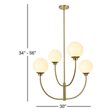 Load image into Gallery viewer, Kyle 4 - Light Dimmable Modern Linear Chandelier, Satin Gold