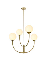 Load image into Gallery viewer, Kyle 4 - Light Dimmable Modern Linear Chandelier, Satin Gold