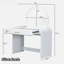 Load image into Gallery viewer, Makeup Vanity Table With Touch Screen Lighted Mirror, Dressing Table With A Drawer And Curved Edges