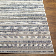 Load image into Gallery viewer, 7'10" x 7'10" Mendota Bellino Striped Oatmeal Indoor/Outdoor Area Rug