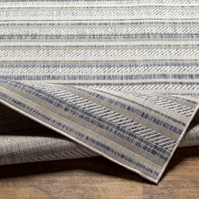 Load image into Gallery viewer, 7'10" x 7'10" Mendota Bellino Striped Oatmeal Indoor/Outdoor Area Rug