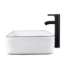 Load image into Gallery viewer, Modern White Ceramic Rectangular Basin Vessel Sink with Faucet US-HW1125