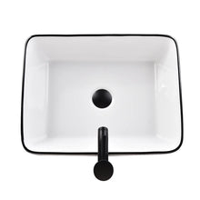 Load image into Gallery viewer, Modern White Ceramic Rectangular Basin Vessel Sink with Faucet US-HW1125