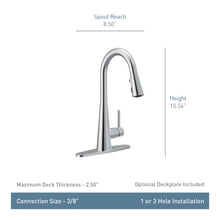 Load image into Gallery viewer, Moen Sleek Pull Down Single Handle Kitchen Faucet with Power Boost Technology and Duralock 7864ORB