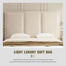 Load image into Gallery viewer, KING Morghen Upholstered Platform Bed With Extra High Headboard And 2 Extra Large Capacity Drawers, BEIGE