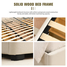 Load image into Gallery viewer, KING Morghen Upholstered Platform Bed With Extra High Headboard And 2 Extra Large Capacity Drawers, BEIGE