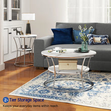 Load image into Gallery viewer, Nolberto Round Coffee Table With 2-Tier Storage Shelves