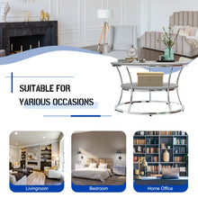 Load image into Gallery viewer, Nolberto Round Coffee Table With 2-Tier Storage Shelves