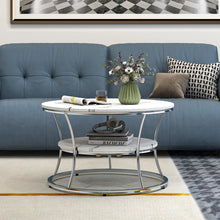 Load image into Gallery viewer, Nolberto Round Coffee Table With 2-Tier Storage Shelves