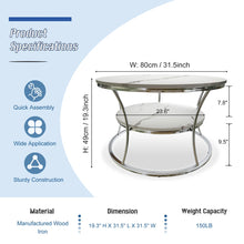 Load image into Gallery viewer, Nolberto Round Coffee Table With 2-Tier Storage Shelves
