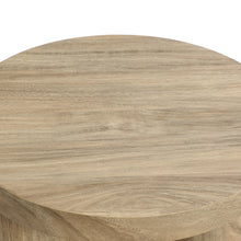 Load image into Gallery viewer, Oak Finish Manufactured Wood Round Side Table with 3 Pillar Legs