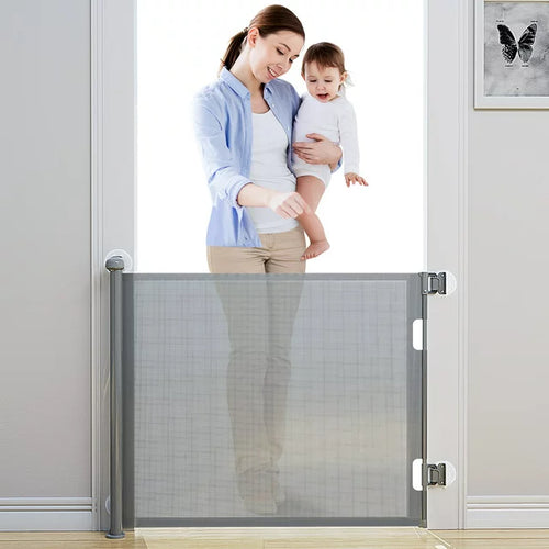 Punch-Free Install Retractable Baby Gates, Baby Gate Extra Wide 55