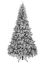 Load image into Gallery viewer, 7 ft. Green Lighted Flocked Spruce Artificial Christmas Tree