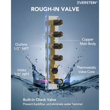 Load image into Gallery viewer, Thermostatic Digital Shower System Set 16" LED Shower Head with Slide Bar Handheld Spray SFS-1027-BK16